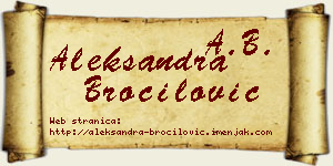 Aleksandra Broćilović vizit kartica